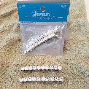 ☮ NWT Crystal Barrettes Two Sets of 2